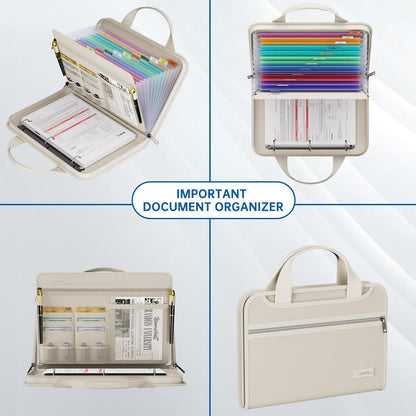 Tamfile Fireproof Accordion File Folder with Handle, Document Organizer