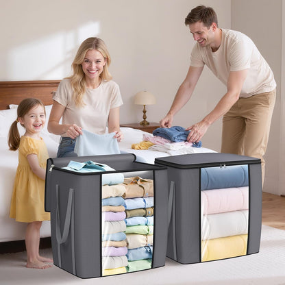 TasticTotes 120L Extra Large Blanket Clothes Storage Bags, Gray