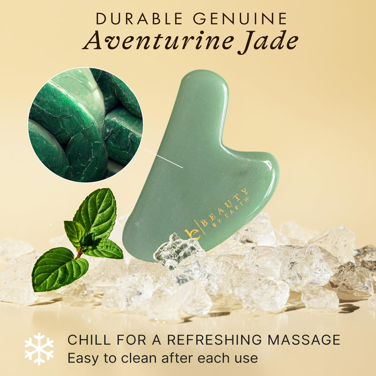 Jade Gua Sha Facial Tools - Depuffer & Massager Tool for Lymphatic Drainage
