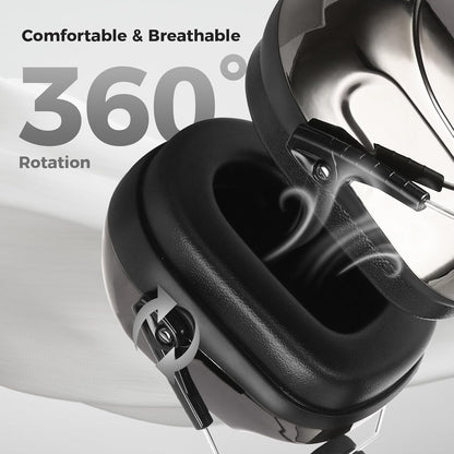 ProCase NRR 28dB Noise Reduction Ear Muffs, Foldable Adjustable Passive Noise Cancelling Headphones for Adults Kids Autism, Hearing Protection for Shooting, Construction, Mowing, Studying -Black - Colors B