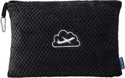 BEDELITE Travel Blanket with Bag, Ultra-Soft Jacquard Fleece Blanket with Luggage Sleeve & Backpack Clip, Airplane Blanket Travel Essentials, Blue