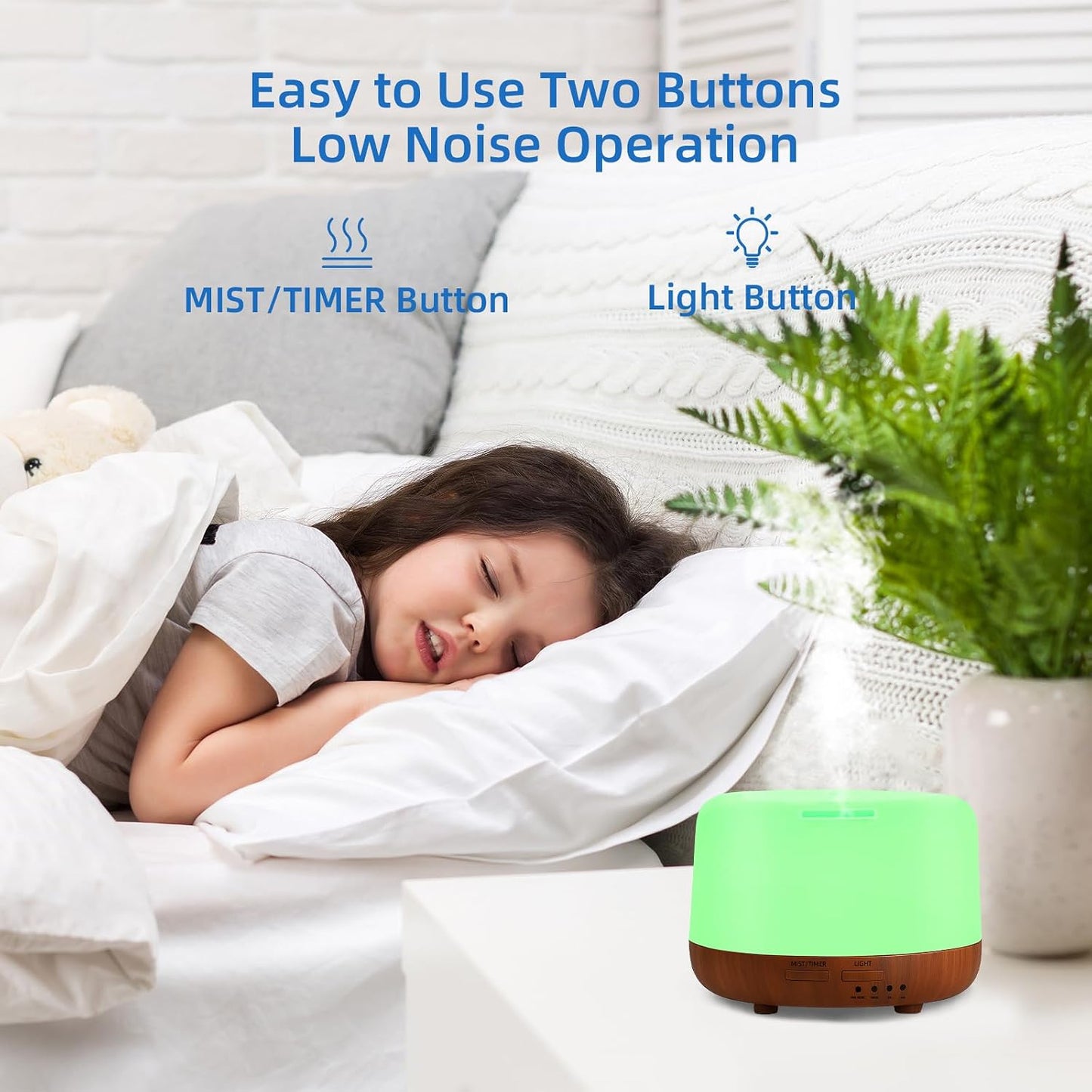 SPLITSKY Aromatherapy Essential Oil Home Diffuser with Remote Control, 300ML Large Room Cool Mist Air Humidifier, 8 Hours Quiet Operation, Timer, 7 Colors LED Night Night，Suitable Home,Yoga.