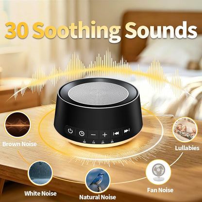 Sound Machine Night Light White Noise Machine with 30 Soothing Sounds 12 Colors Night Light Sleep Machine for Baby Kids Adults Brown Pink Nosie Machine with 32 Volume Levels for Office Home Travel