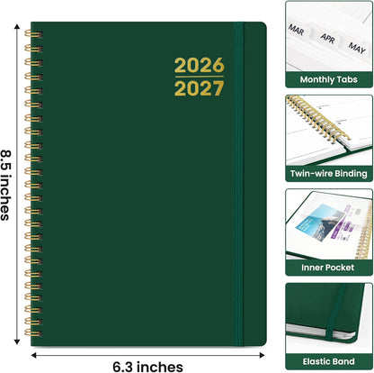 Planner 2026-2027 for Women & Men, Academic Monthly and Weekly Calendar Planner, Jul 2026 - Jun 2027, A5 (6.3" x 8.5"), Teacher Student Planning Book with Tabs, Ideal for Office School Supplies - Pink