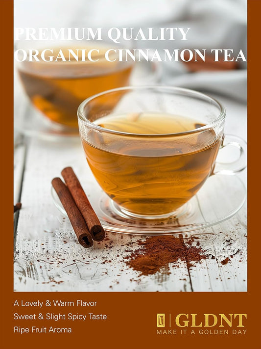 GLDNT Organic Cinnamon Tea Bags, Sweet & Spicy Flavor, Caffeine Free, 100ct