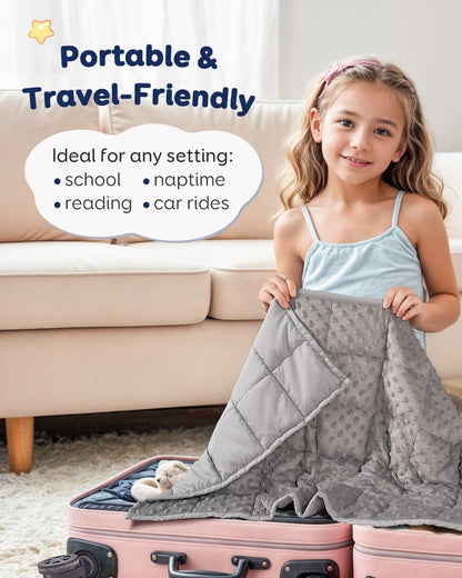 Kivik 2 lbs Weighted Lap Pad, Ultra Soft Minky Dotted Heavy Blankets Throw for Better Study Relaxing & Sleeping, Machine Washable, 20 x 30 Inches, Purple
