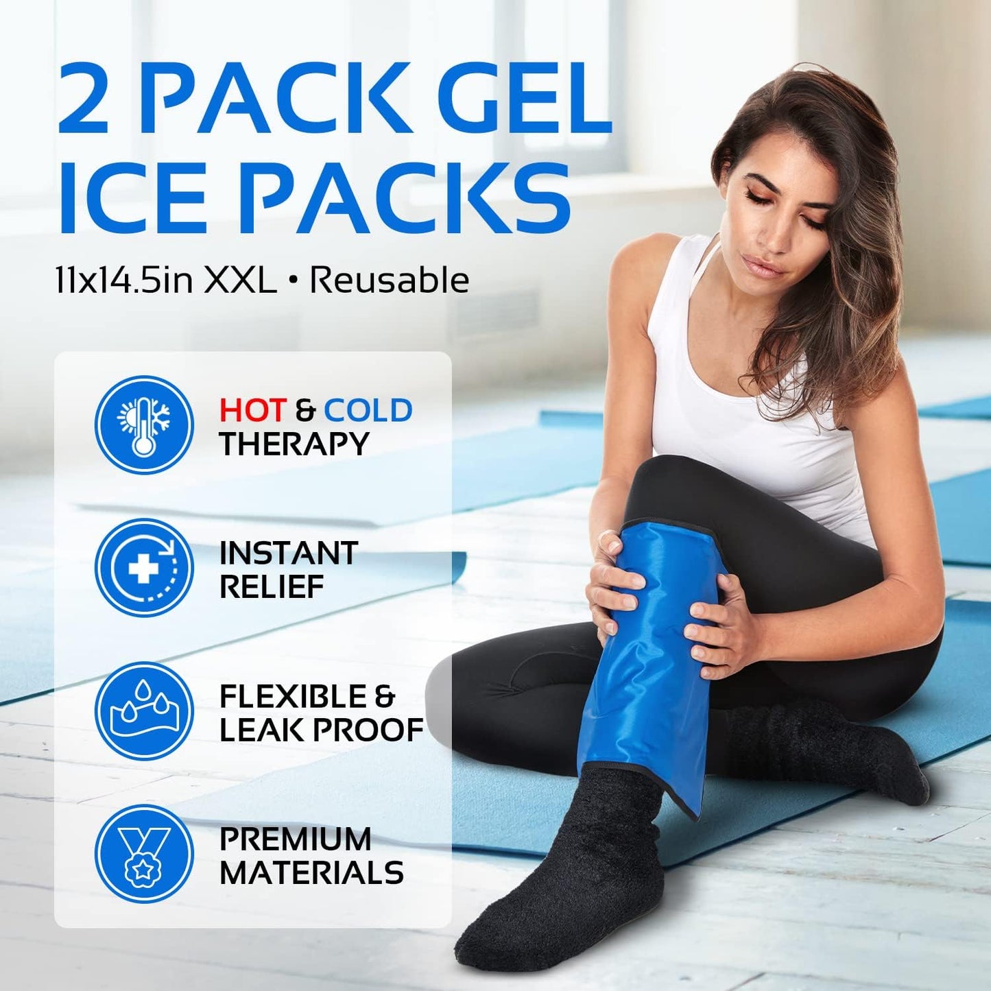 Reusable Hot and Cold Gel Ice Packs for Injuries - Gel Cold Packs for Injuries - Multiple Shapes and Sizes 7 Variety Pack
