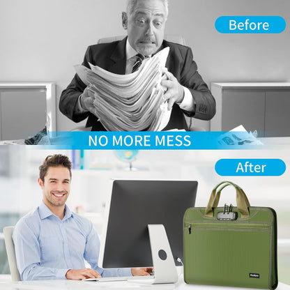 Important Document Organizer with Lock, Fireproof Accordion File Organizer