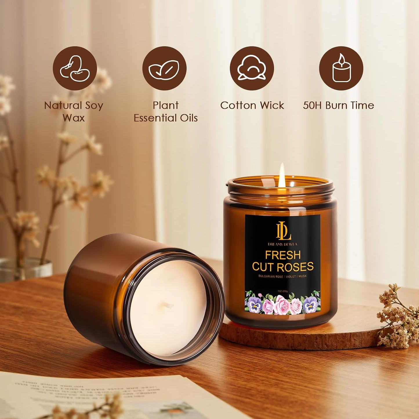Scented Candles Set, 4 Pack Soy Candles for Home Scented, Candle Gifts for Women Men, 28oz 200 Hours Burn, Scents of Pineapple Cocktail/Coconut Vanilla/Pink Sands/Bahamian Breeze
