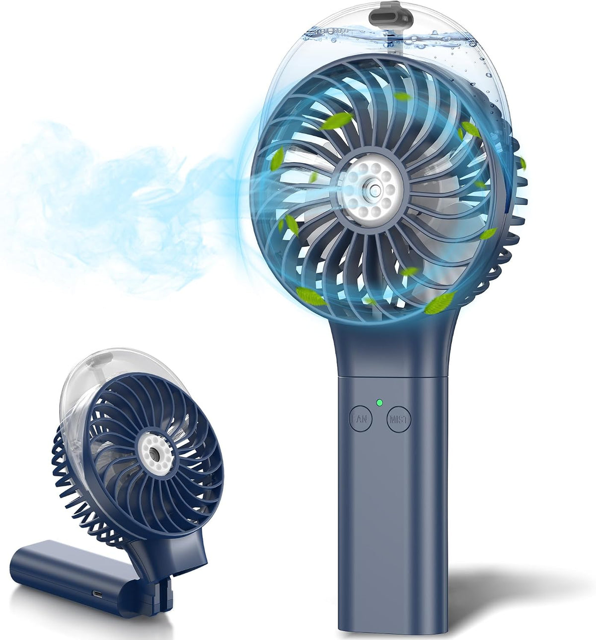 MORECORE Portable Misting Fan, 180° Foldable Handheld Personal Fan