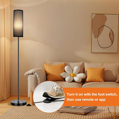 FRIDEKO HOME Floor Lamp, 9W 800LM Color Changing Smart Lamp with Music Sync, App & Remote Control, Adjustable Brightness & Color Temperature Standing Light for Living Room Bedroom Gaming, Beige Shade