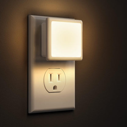 L LOHAS LED Night Lights Plug into Wall 2-Pack, 0.3W Plug in Night Light, Dusk to Dawn, 2000K Amber Light, Sleep Aid Nightlight Auto-On/Off, for Adults Kids Room, Bedroom, Bathroom, Hallway, Non-Dim