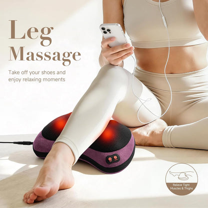 Papillon Back Massager with Heat,Shiatsu Pillow for Body Pain Relief Gray