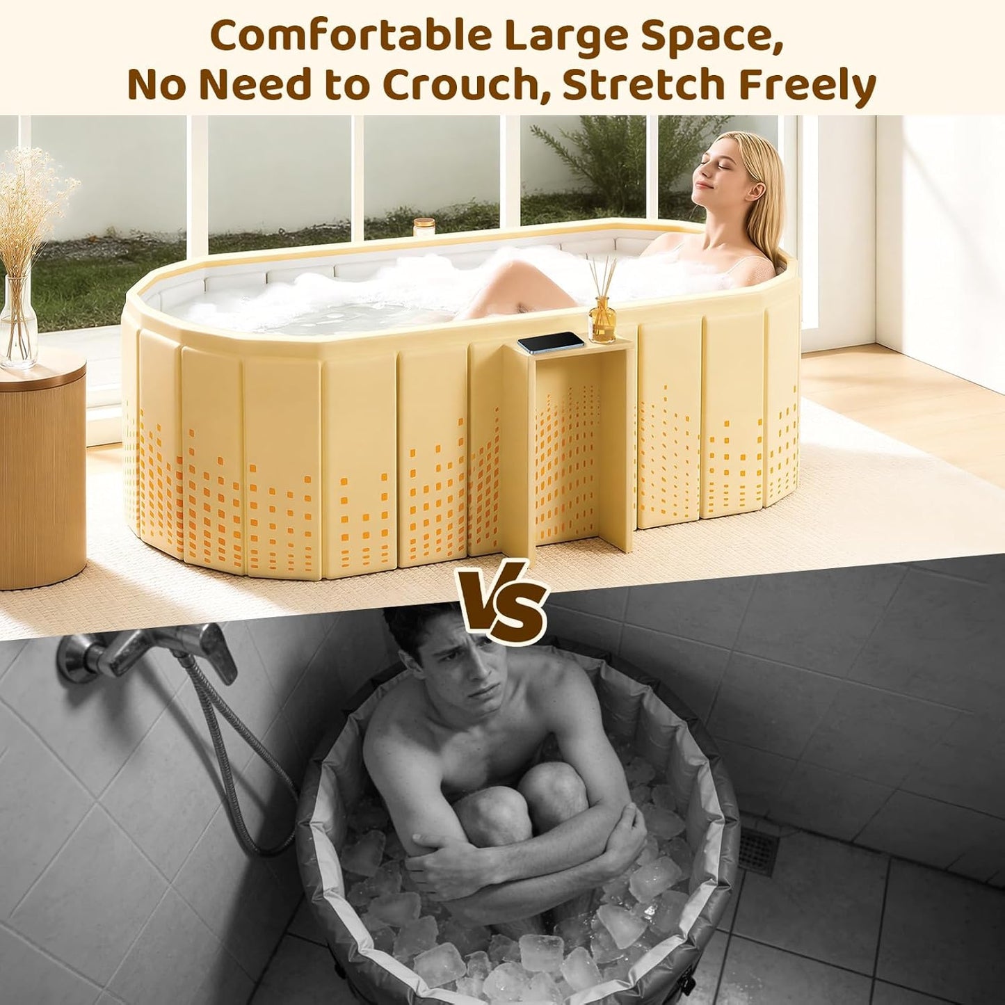 Expandable Bathtub Tray, Foldable Bath Tray for Tub, Acrylic Bath Table Trays Storage Rack, Bath Tub Tray for Bathtub & Bathroom Accessories (Transparent Bathtub Tray, 22"L x 7.8"W x 1.7"H)