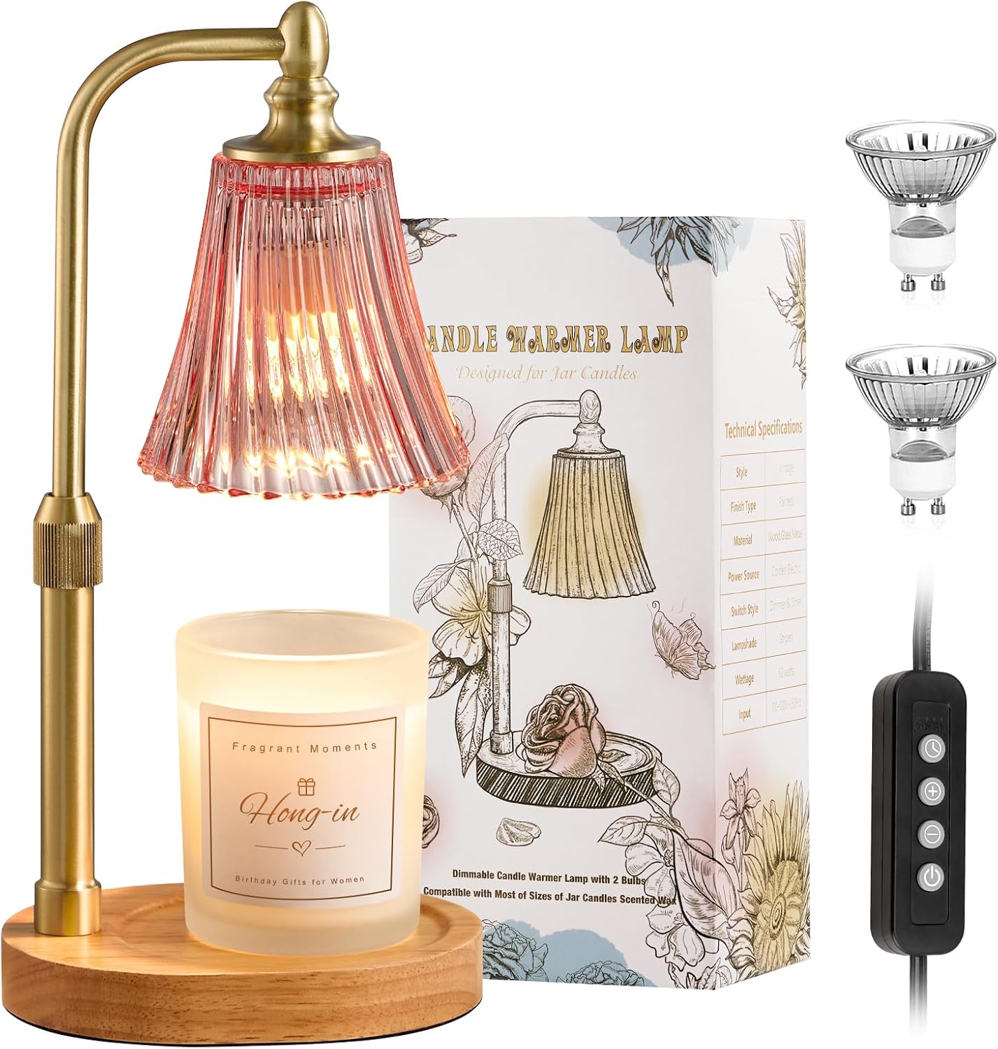 Candle Warmer Lamp with Timer Dimmable,Birthday Gifts for Women Mom Sister,Adjustable Height Wax Melt Warmer for Jar Candles,House Warming Gifts New Home,Ideal for Office,Dorm,Bedroom Home Decor