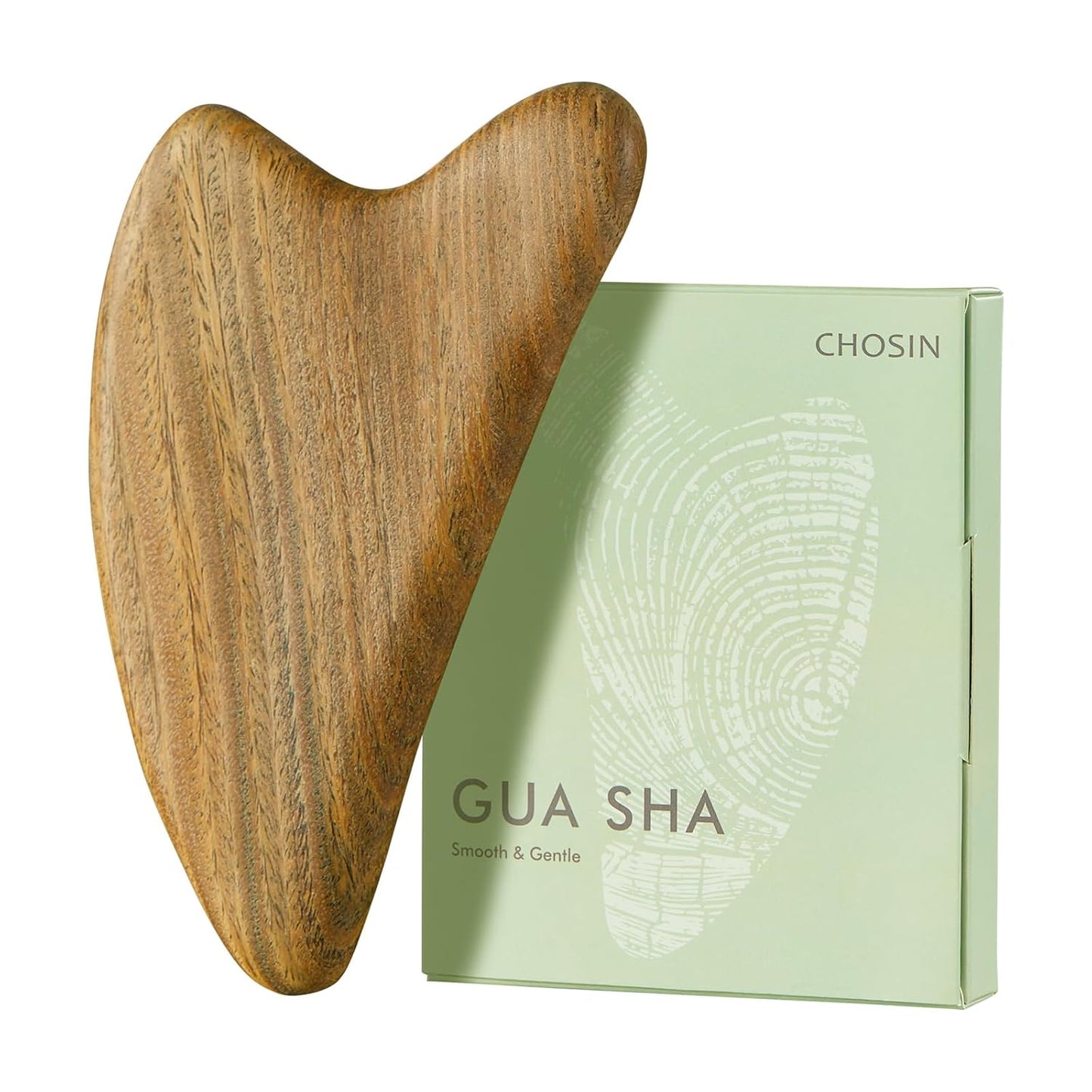 CHOSIN Gua Sha Tool for Face & Body: Face Massager Tool for Lymphatic Drainage - Jaw Lifting & Anti-Aging, Relieve Pain for Women Men Self Care Gift (Olive Wood)
