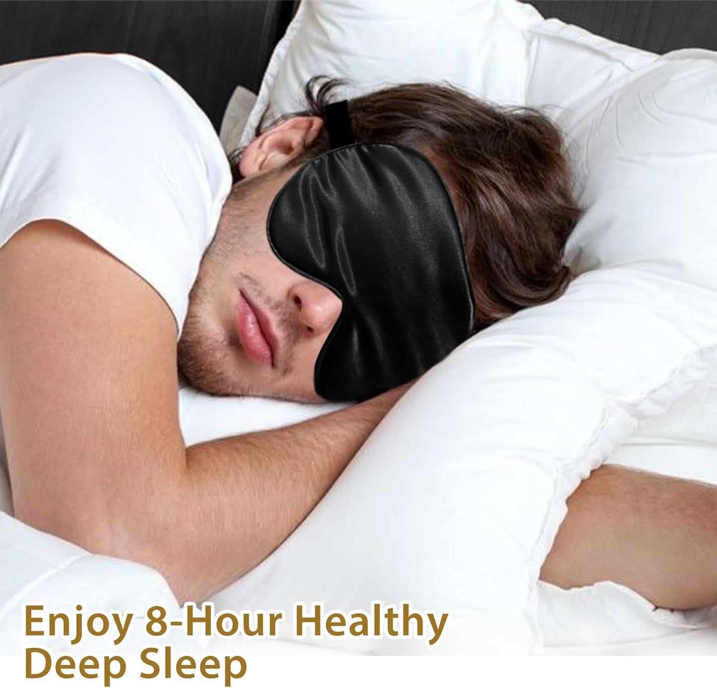 4 Pack Silk Sleep Mask - 100% Blackout, Zero Eye Pressure, Blindfold with Adjustable Strap, Super Soft Travel Eye Covers (Black, Pink, Blue, Purple)