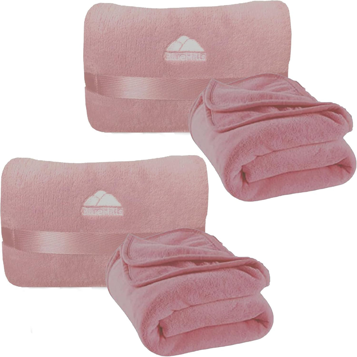 BlueHills Premium Soft Plush Mini Travel Blanket Pillow Plane 2 in 1 Gray