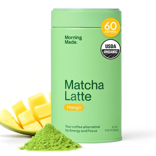 Morning Made Vanilla Ceremonial Grade Matcha Powder - USDA Organic Japanese Green Tea Matcha Powder from Uji Japan - Vegan, Gluten-Free, Resealable Tin (10.6 oz, 60 Servings)