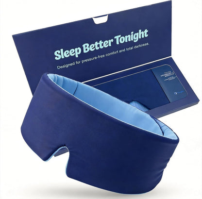 Sleep Mask for Men, Blackout Eye Mask for Sleeping, Hypoallergenic Ultra-Lightweight Full Coverage Blindfold with Quiet Adjustable Strap, Reversible & Cooling – for Airplane Travel