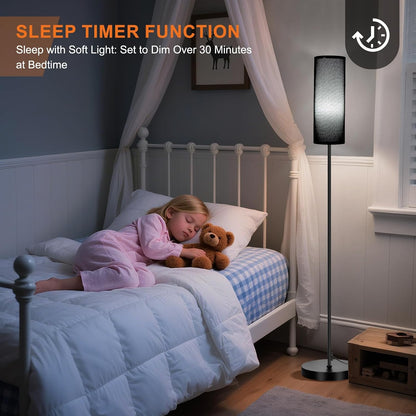 FRIDEKO HOME Floor Lamp, 9W 800LM Color Changing Smart Bulb, Beige Shade