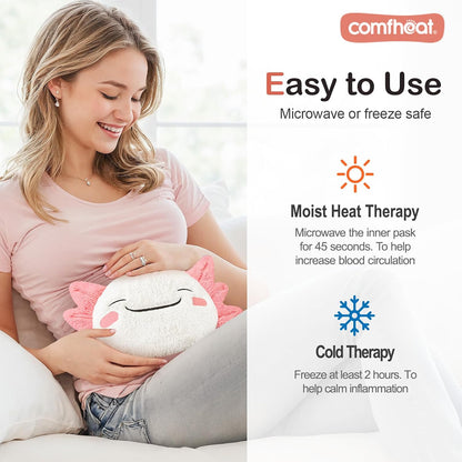 Microwave Unscented Heating Pad for Pain Relief, Moist Heat Pack Hot Compress for Period Cramps, Shoulder, Muscles, Cute Cloud Plush Heating Pad, Gift for Girl Women, with Washable Cover