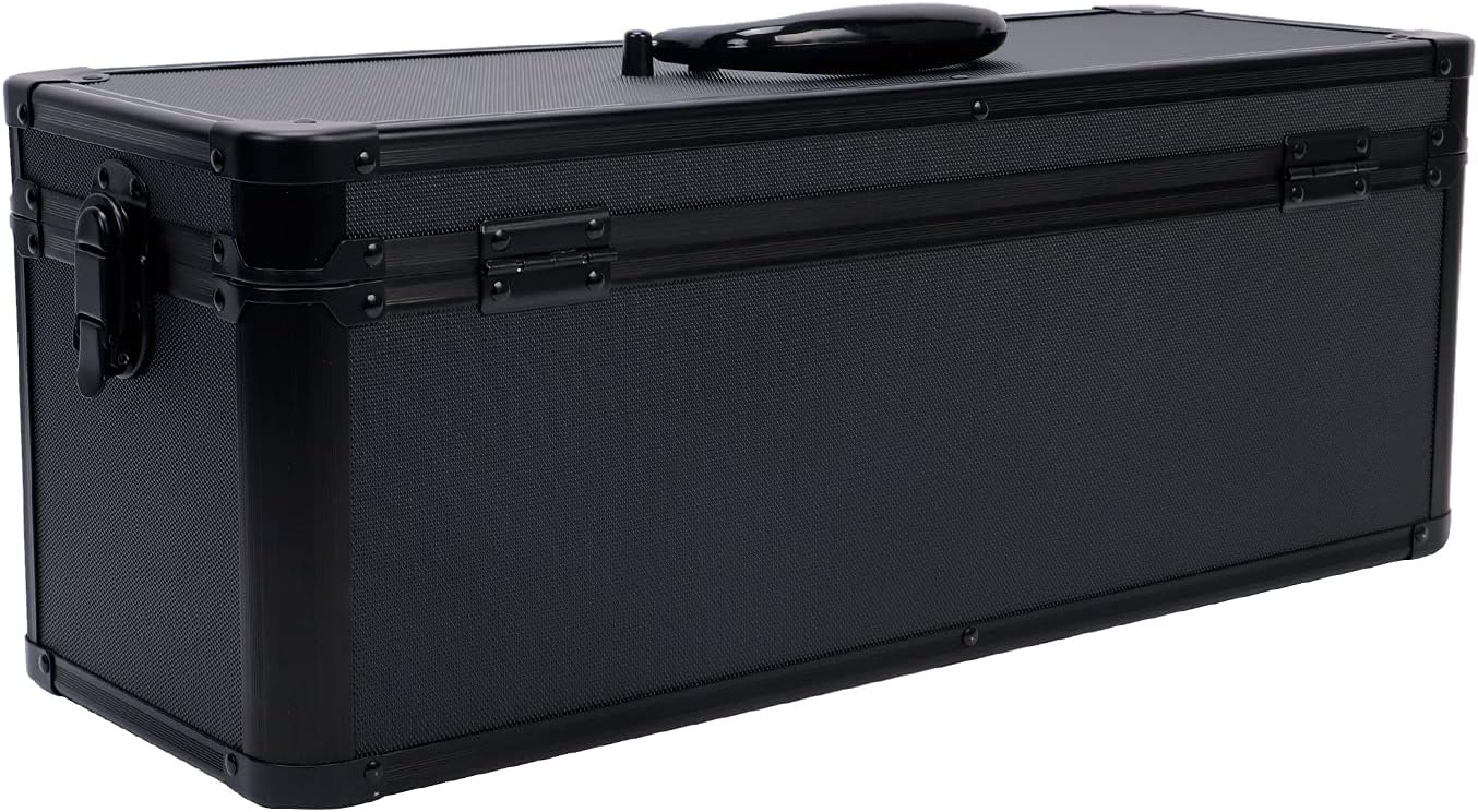 Vaultz Secure Security Lock Boxes - Safe Combination Lock Box, Storage for Documents, Valuables, Medicine & Money - 9.88 x 7.75 x 7 Inch - Black/Chrome