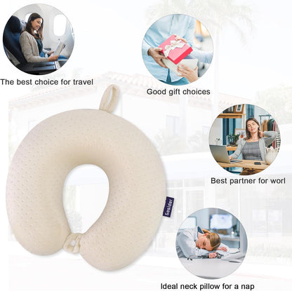 Neck Pillows for Sleeping Travel Pink Travel Pillow Comfortable U Shape Memory Foam Pillows Neck and Head Support Portable Travel Neck Pillow Suitable for Planes, Trains, Self-Driving Cars