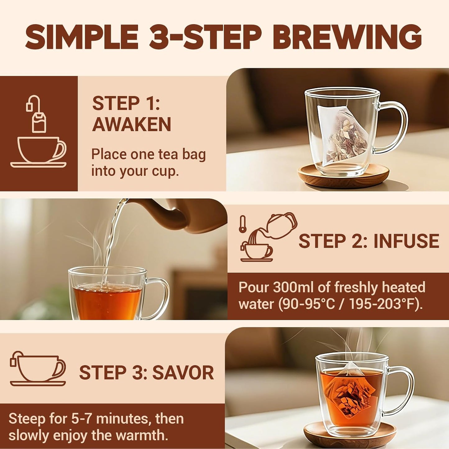 Chamomile Tea Bags, Chamomile Flower Herbal Tea - Sugar-Free, Caffeine-Free, 50 Teabags
