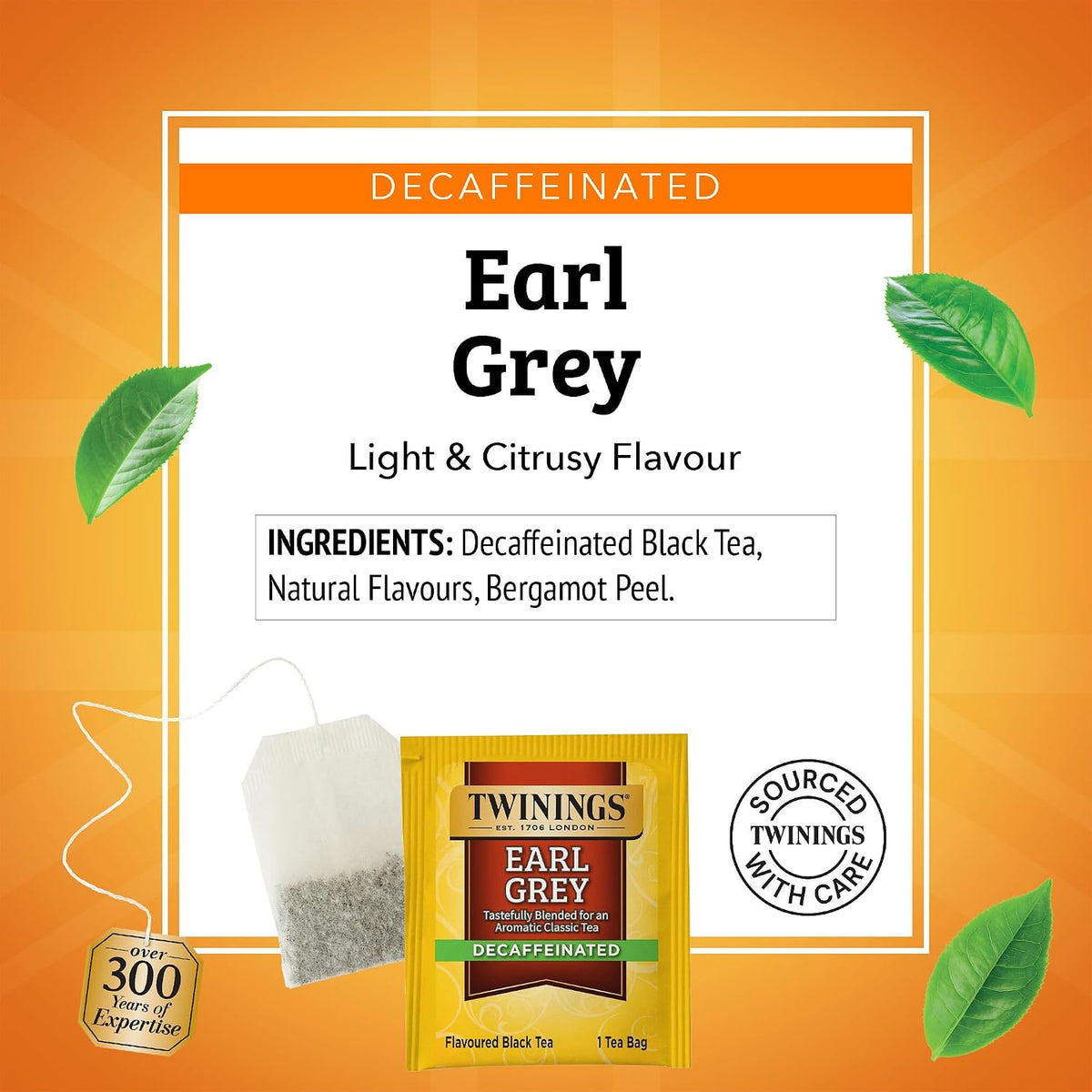 Twinings Decaffeinated Earl Grey Black Tea Individually Wrapped Bags, 100 Count (Pack of 1), Flavoured with Citrus and Bergamot, Enjoy Hot or Iced, 100 Teabags