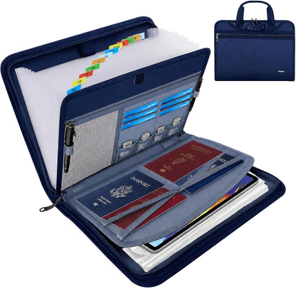Important Document Organizer with Lock, Fireproof Accordion File Organizer