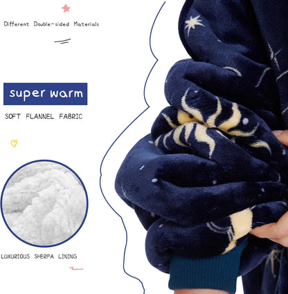 Aemilas Wearable Blanket Hoodie - Warm Sherpa Blanket Sweatshirt as Gifts for Adult Women Mom Men, One Size Fits All