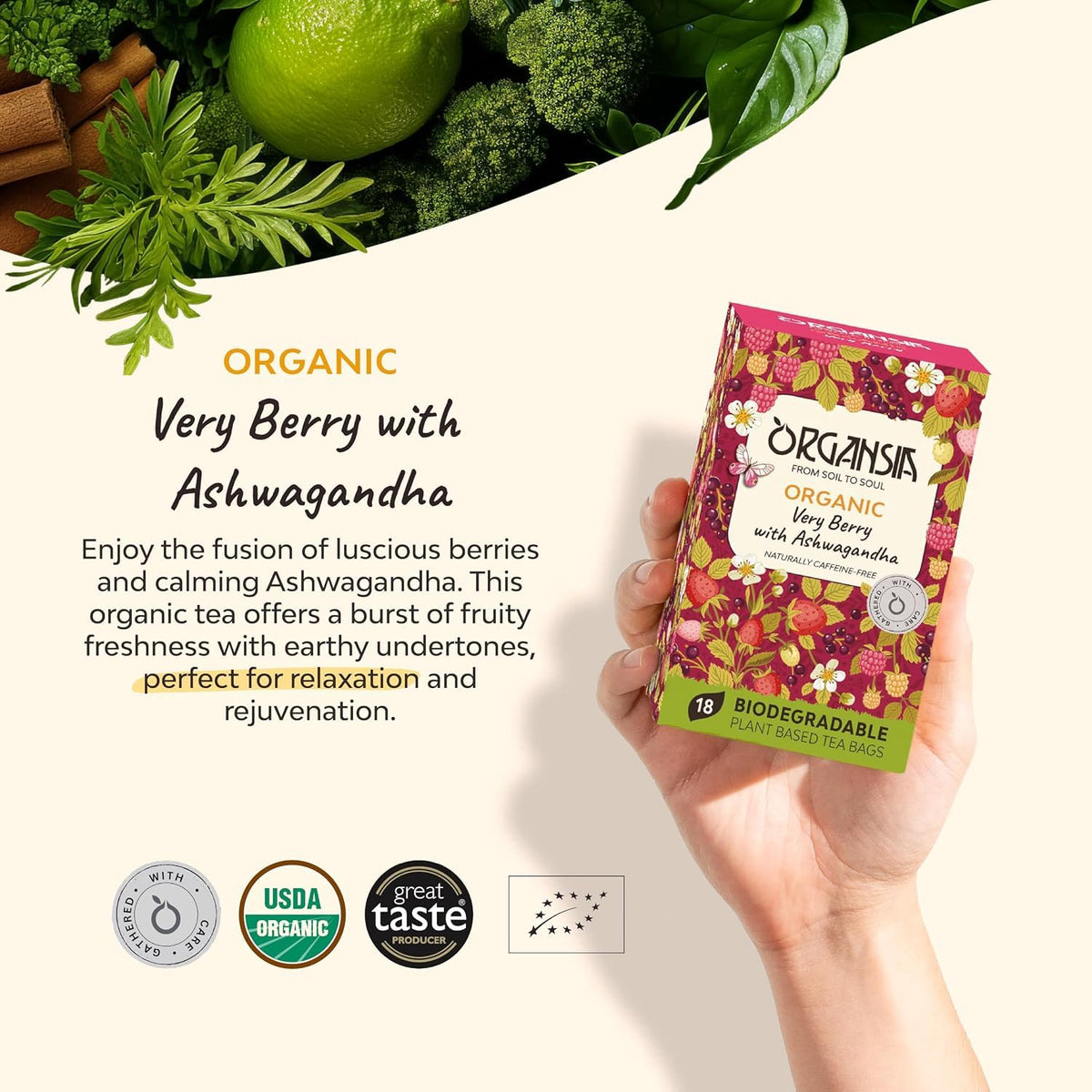 Organsia Herbal Tea-Very Berry with Ashwagandha Flavor