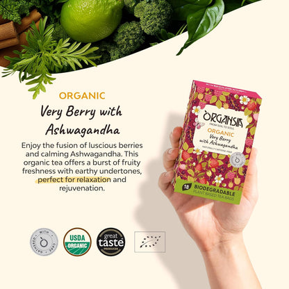 Organsia Herbal Tea-Very Berry with Ashwagandha Flavor
