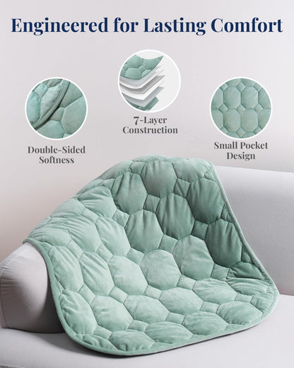 Kivik Weighted Lap Blanket, 7 lbs Weighted Lap Pad for Adults, Small Travel Weighted Blanket for Relaxation, Portable & Breathable, Grey, 24"x29"
