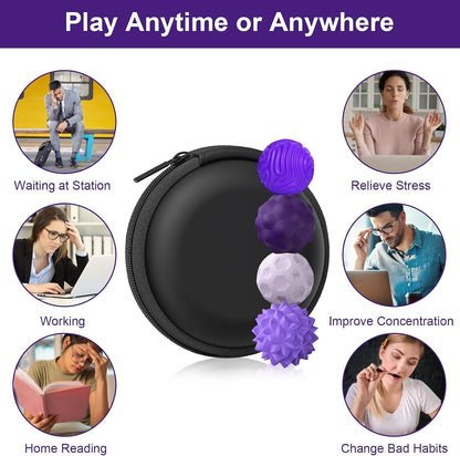 BUSOHA Silicone Magnetic Fidget Balls - 4 Pack Fidget Toys for Adult