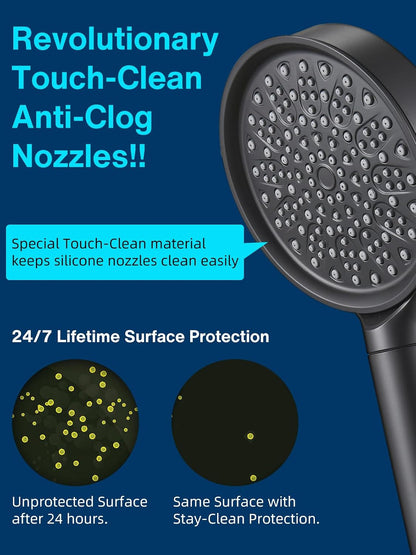 Cobbe Filtered Shower Head with Handheld, High Pressure 6 Spray Mode Showerhead with Filters, Water Softener Filters Beads for Hard Water - Remove Chlorine - Reduces Dry Itchy Skin, Chrome