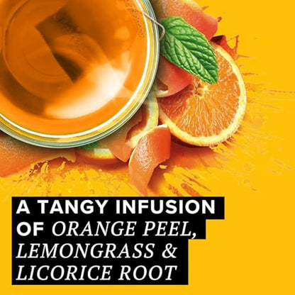 TAZO Wild Sweet Orange Herbal Tea Bags 20-Count Caffeine Free Unsweetened Hot Tea with Orange Peel Lemongrass Citrus Herbs Licorice Root Natural Flavors Non-GMO Kosher