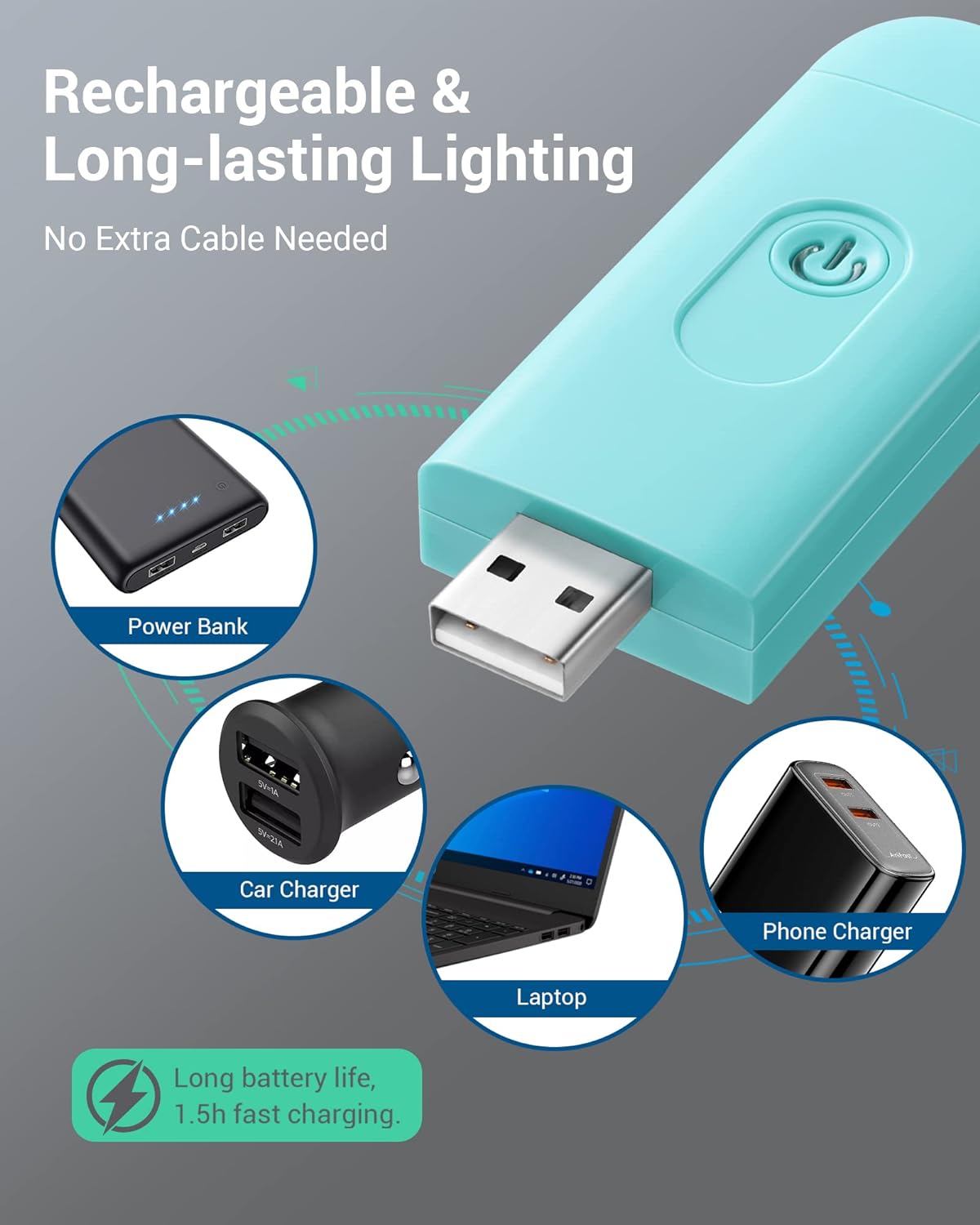 DEWENWILS Book Reading Light, USB Rechargeable Booklight for Reading at Night, LED Clip On Book Lights for Kids, Bookworms, Blue Light Blocking, Amber + Warm White (Green)