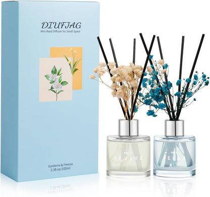 3 Pack Fragrance Reed Diffuser, 50ML Lavender Jasmine Lemongrass Aromatherapy Diffuser Set with 12 Black Fiber Sticks,Air Freshener for Bedroom Bathroom Office, 8.2X 6.6X 2.1 inch