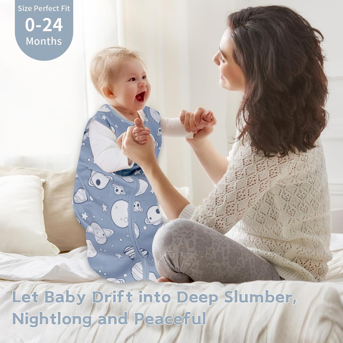 Baby Sleep Sack 0-6 Months,100% Cotton TOG 0.5 Wearable Blanket for Newborn and Infant, 3 Pack 2-Way Zipper Lightweight Sleeping Bags for Toddler