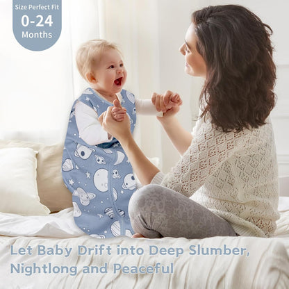 Baby Sleep Sack 0-6 Months,100% Cotton TOG 0.5 Wearable Blanket for Newborn and Infant, 3 Pack 2-Way Zipper Lightweight Sleeping Bags for Toddler