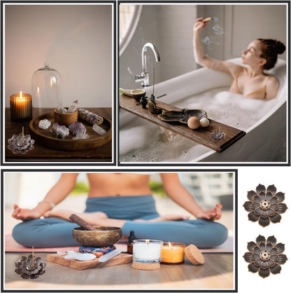 12 Pieces Incense Holder Lotus Sticks Incense Burner Cone Incense Burner Ash Catcher for Home Fragrance Yoga Sauna SPA