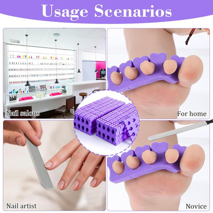 100 Pcs Sponge Toe Separators Soft Finger Separators Premium Pedicure Tool Kit Flexible Toe Divider Spacer for Polishing Pedicure Manicure Coating Nail Art Beauty Accessories (Pink)