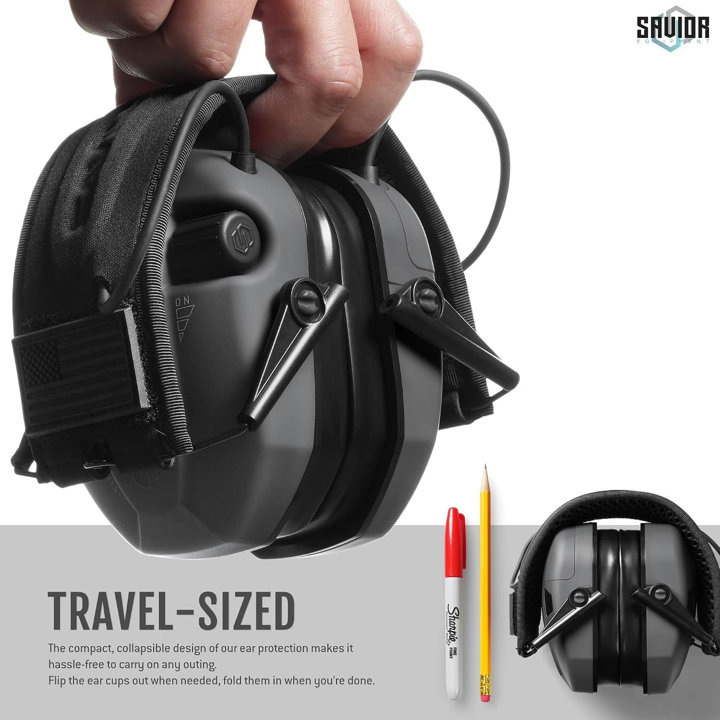 Savior Equipment Apollo Electronic Earmuffs For Shooting w/Gel Ear Pads, 24dB NRR, Noise Cancelling Ear Protection Headset