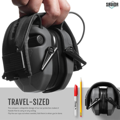 Savior Equipment Apollo Electronic Earmuffs For Shooting w/Gel Ear Pads, 24dB NRR, Noise Cancelling Ear Protection Headset