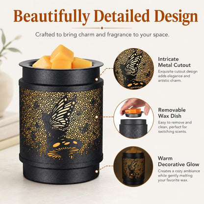 kobodon Wax Melt Warmer Metal Wax Warmer for Scented Wax Electric Fragrance Candle Oil Burner 2 in 1 Wax Melts as Gifts for Moms Grandma Women Girls(Sunflower)