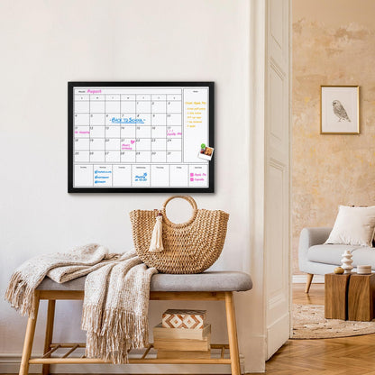 3-in-1 Dry Erase Calendar for Wall, Magnetic Surface Calendar Whiteboard