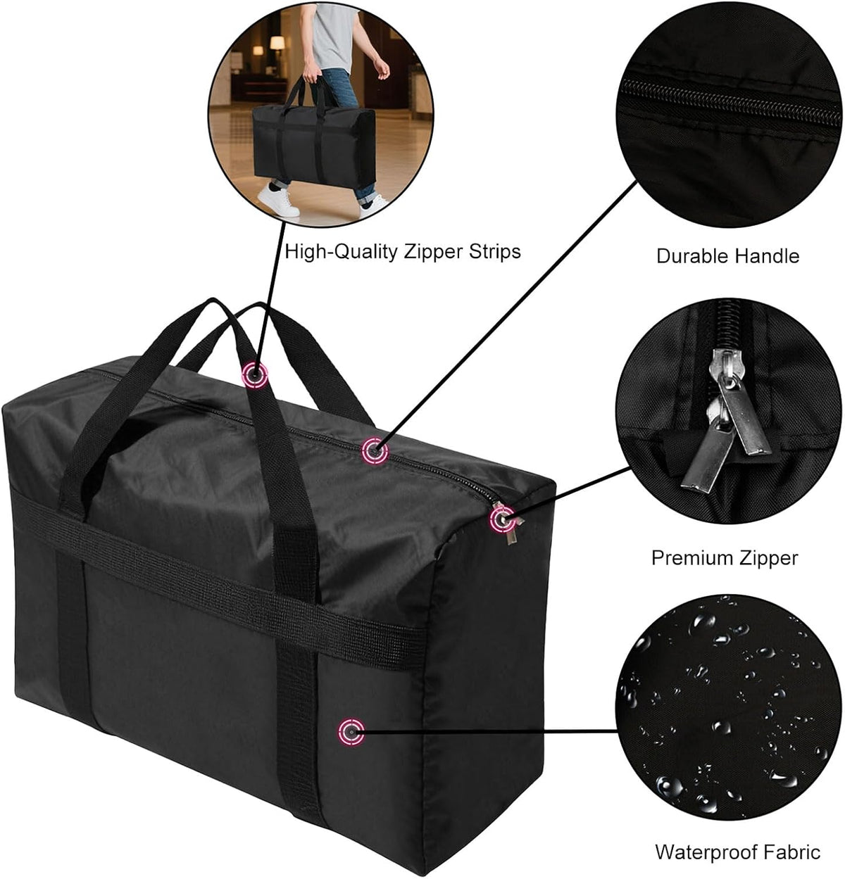 Extra Large Moving Bags with Strong Zippers and Carrying Handles