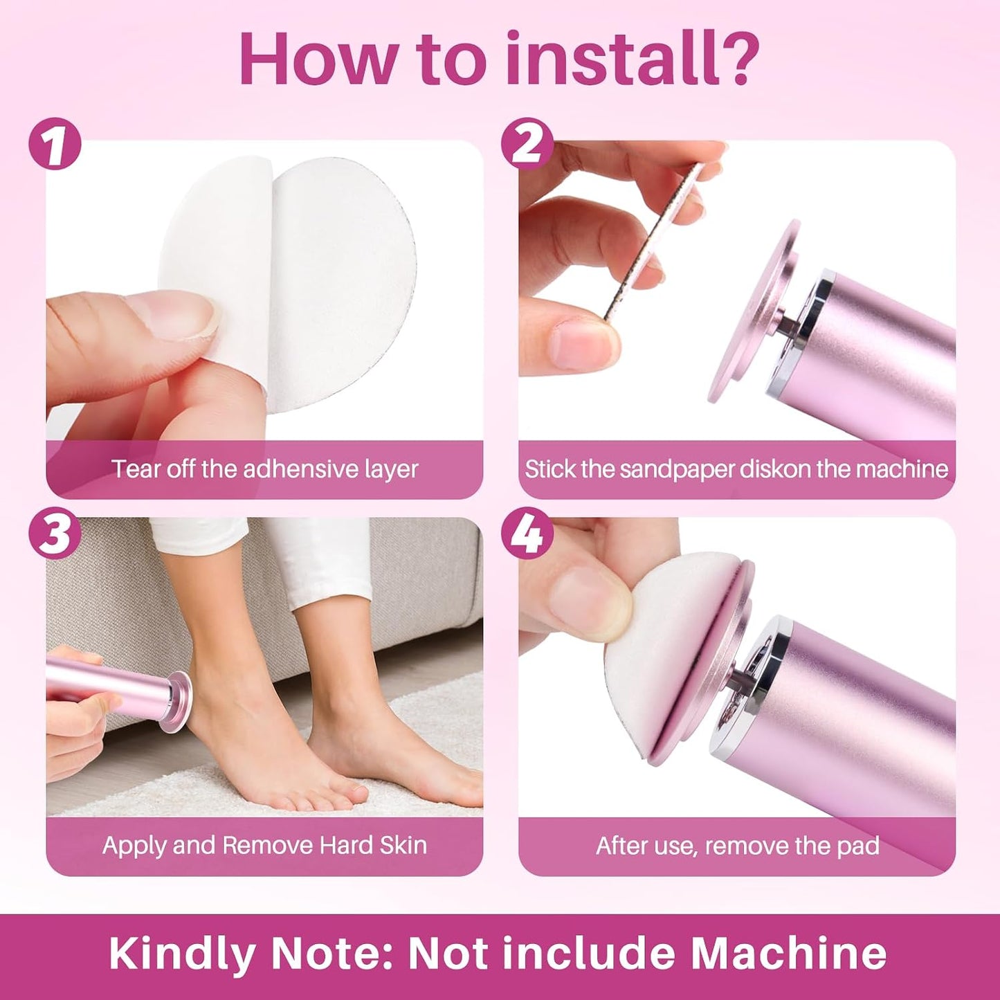 LIONVISON Electric Foot Callus Remover: Adjustable Speed Foot File for Cracked Heels - Working Women's Summer Pedicure Tool with 60pcs Sandpaper Discs - Dead Skin Remover for Dry Feet at-Home